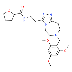 ChemSpider 2D Image | N-{2-[7-(2,4,6-Trimethoxybenzyl)-6,7,8,9-tetrahydro-5H-[1,2,4]triazolo[4,3-d][1,4]diazepin-3-yl]ethyl}tetrahydro-2-furancarboxamide | C23H33N5O5