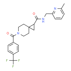 ChemSpider 2D Image | N-[(6-Methyl-2-pyridinyl)methyl]-6-[4-(trifluoromethyl)benzoyl]-6-azaspiro[2.5]octane-1-carboxamide | C23H24F3N3O2