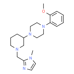 ChemSpider 2D Image | 1-(2-Methoxyphenyl)-4-{1-[(1-methyl-1H-imidazol-2-yl)methyl]-3-piperidinyl}piperazine | C21H31N5O
