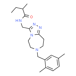 ChemSpider 2D Image | N-{[7-(2,5-Dimethylbenzyl)-6,7,8,9-tetrahydro-5H-[1,2,4]triazolo[4,3-d][1,4]diazepin-3-yl]methyl}-2-methylbutanamide | C21H31N5O