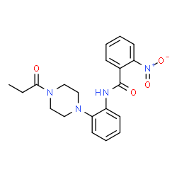 ChemSpider 2D Image | 2-Nitro-N-[2-(4-propionyl-1-piperazinyl)phenyl]benzamide | C20H22N4O4