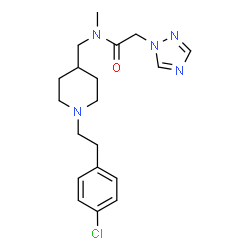 ChemSpider 2D Image | N-({1-[2-(4-Chlorophenyl)ethyl]-4-piperidinyl}methyl)-N-methyl-2-(1H-1,2,4-triazol-1-yl)acetamide | C19H26ClN5O