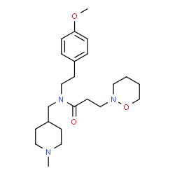 ChemSpider 2D Image | N-[2-(4-Methoxyphenyl)ethyl]-N-[(1-methyl-4-piperidinyl)methyl]-3-(1,2-oxazinan-2-yl)propanamide | C23H37N3O3