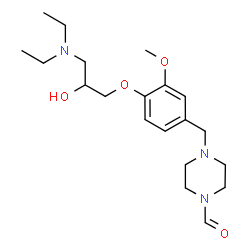 ChemSpider 2D Image | 4-{4-[3-(Diethylamino)-2-hydroxypropoxy]-3-methoxybenzyl}-1-piperazinecarbaldehyde | C20H33N3O4