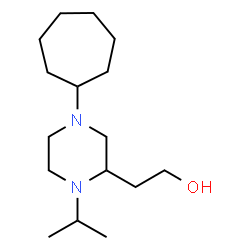 ChemSpider 2D Image | 2-(4-Cycloheptyl-1-isopropyl-2-piperazinyl)ethanol | C16H32N2O