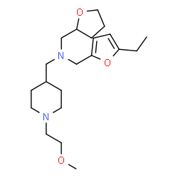 ChemSpider 2D Image | 1-(5-Ethyl-2-furyl)-N-{[1-(2-methoxyethyl)-4-piperidinyl]methyl}-N-(tetrahydro-2-furanylmethyl)methanamine | C21H36N2O3