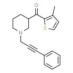 ChemSpider 2D Image | (3-Methyl-2-thienyl)[1-(3-phenyl-2-propyn-1-yl)-3-piperidinyl]methanone | C20H21NOS