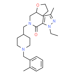 ChemSpider 2D Image | 1-Ethyl-3-methyl-N-{[1-(2-methylbenzyl)-4-piperidinyl]methyl}-N-(tetrahydro-2-furanylmethyl)-1H-pyrazole-5-carboxamide | C26H38N4O2
