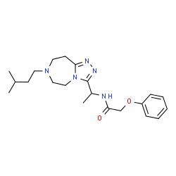 ChemSpider 2D Image | N-{1-[7-(3-Methylbutyl)-6,7,8,9-tetrahydro-5H-[1,2,4]triazolo[4,3-d][1,4]diazepin-3-yl]ethyl}-2-phenoxyacetamide | C21H31N5O2