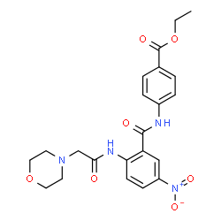 ChemSpider 2D Image | Ethyl 4-({2-[(4-morpholinylacetyl)amino]-5-nitrobenzoyl}amino)benzoate | C22H24N4O7