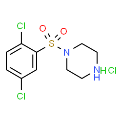 ChemSpider 2D Image | 1-[(2,5-dichlorophenyl)sulfonyl]piperazine hydrochloride | C10H13Cl3N2O2S