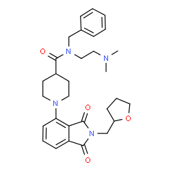 ChemSpider 2D Image | N-Benzyl-N-[2-(dimethylamino)ethyl]-1-[1,3-dioxo-2-(tetrahydro-2-furanylmethyl)-2,3-dihydro-1H-isoindol-4-yl]-4-piperidinecarboxamide | C30H38N4O4