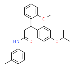 ChemSpider 2D Image | N-(3,4-Dimethylphenyl)-3-(4-isopropoxyphenyl)-3-(2-methoxyphenyl)propanamide | C27H31NO3