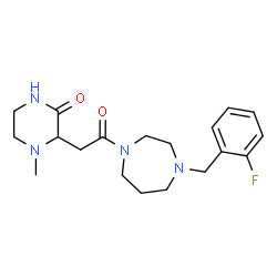 ChemSpider 2D Image | 3-{2-[4-(2-Fluorobenzyl)-1,4-diazepan-1-yl]-2-oxoethyl}-4-methyl-2-piperazinone | C19H27FN4O2