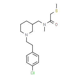 ChemSpider 2D Image | N-({1-[2-(4-Chlorophenyl)ethyl]-3-piperidinyl}methyl)-N-methyl-2-(methylsulfanyl)acetamide | C18H27ClN2OS