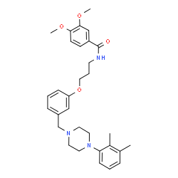 ChemSpider 2D Image | N-[3-(3-{[4-(2,3-Dimethylphenyl)-1-piperazinyl]methyl}phenoxy)propyl]-3,4-dimethoxybenzamide | C31H39N3O4