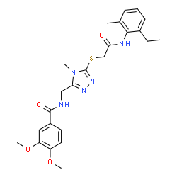 ChemSpider 2D Image | N-{[5-({2-[(2-Ethyl-6-methylphenyl)amino]-2-oxoethyl}sulfanyl)-4-methyl-4H-1,2,4-triazol-3-yl]methyl}-3,4-dimethoxybenzamide | C24H29N5O4S