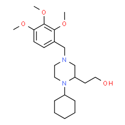 ChemSpider 2D Image | 2-[1-Cyclohexyl-4-(2,3,4-trimethoxybenzyl)-2-piperazinyl]ethanol | C22H36N2O4