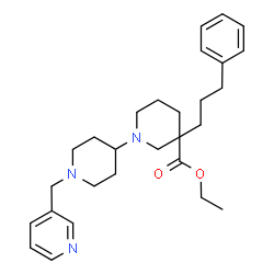 ChemSpider 2D Image | Ethyl 3-(3-phenylpropyl)-1'-(3-pyridinylmethyl)-1,4'-bipiperidine-3-carboxylate | C28H39N3O2