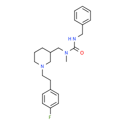 ChemSpider 2D Image | 3-Benzyl-1-({1-[2-(4-fluorophenyl)ethyl]-3-piperidinyl}methyl)-1-methylurea | C23H30FN3O