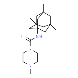 ChemSpider 2D Image | 4-Methyl-N-(3,5,7-trimethyladamantan-1-yl)-1-piperazinecarboxamide | C19H33N3O