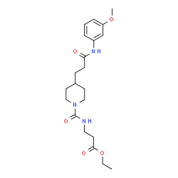 ChemSpider 2D Image | Ethyl N-[(4-{3-[(3-methoxyphenyl)amino]-3-oxopropyl}-1-piperidinyl)carbonyl]-beta-alaninate | C21H31N3O5