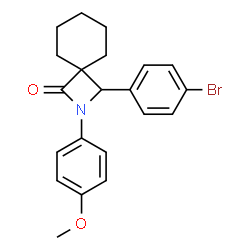 ChemSpider 2D Image | 3-(4-Bromophenyl)-2-(4-methoxyphenyl)-2-azaspiro[3.5]nonan-1-one | C21H22BrNO2