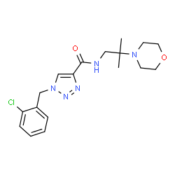 ChemSpider 2D Image | 1-(2-Chlorobenzyl)-N-[2-methyl-2-(4-morpholinyl)propyl]-1H-1,2,3-triazole-4-carboxamide | C18H24ClN5O2