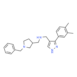 ChemSpider 2D Image | 1-(1-Benzyl-3-pyrrolidinyl)-N-{[3-(3,4-dimethylphenyl)-1H-pyrazol-4-yl]methyl}methanamine | C24H30N4