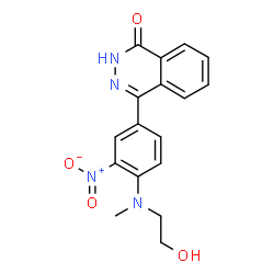 ChemSpider 2D Image | 4-{4-[(2-Hydroxyethyl)(methyl)amino]-3-nitrophenyl}-1(2H)-phthalazinone | C17H16N4O4