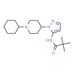 ChemSpider 2D Image | N-[1-(1-Cyclohexyl-4-piperidinyl)-1H-pyrazol-5-yl]-2,2-dimethylpropanamide | C19H32N4O