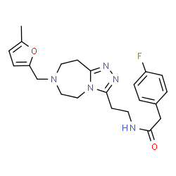 ChemSpider 2D Image | 2-(4-Fluorophenyl)-N-(2-{7-[(5-methyl-2-furyl)methyl]-6,7,8,9-tetrahydro-5H-[1,2,4]triazolo[4,3-d][1,4]diazepin-3-yl}ethyl)acetamide | C22H26FN5O2