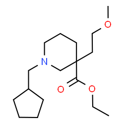 ChemSpider 2D Image | Ethyl 1-(cyclopentylmethyl)-3-(2-methoxyethyl)-3-piperidinecarboxylate | C17H31NO3