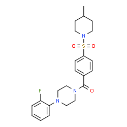 ChemSpider 2D Image | [4-(2-Fluorophenyl)-1-piperazinyl]{4-[(4-methyl-1-piperidinyl)sulfonyl]phenyl}methanone | C23H28FN3O3S