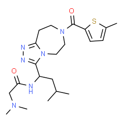 ChemSpider 2D Image | N~2~,N~2~-Dimethyl-N-(3-methyl-1-{7-[(5-methyl-2-thienyl)carbonyl]-6,7,8,9-tetrahydro-5H-[1,2,4]triazolo[4,3-d][1,4]diazepin-3-yl}butyl)glycinamide | C21H32N6O2S