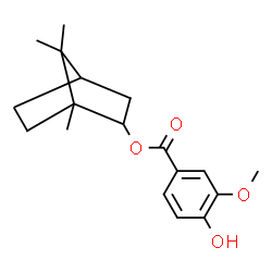 ChemSpider 2D Image | 1,7,7-Trimethylbicyclo[2.2.1]hept-2-yl 4-hydroxy-3-methoxybenzoate | C18H24O4