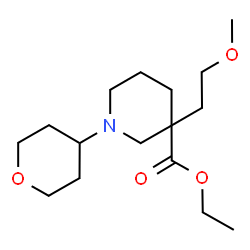 ChemSpider 2D Image | Ethyl 3-(2-methoxyethyl)-1-(tetrahydro-2H-pyran-4-yl)-3-piperidinecarboxylate | C16H29NO4