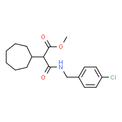 ChemSpider 2D Image | Methyl 3-[(4-chlorobenzyl)amino]-2-cycloheptyl-3-oxopropanoate | C18H24ClNO3