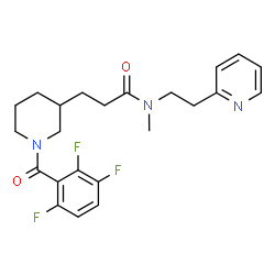 ChemSpider 2D Image | N-Methyl-N-[2-(2-pyridinyl)ethyl]-3-[1-(2,3,6-trifluorobenzoyl)-3-piperidinyl]propanamide | C23H26F3N3O2
