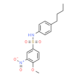 ChemSpider 2D Image | N-(4-Butylphenyl)-4-methoxy-3-nitrobenzenesulfonamide | C17H20N2O5S