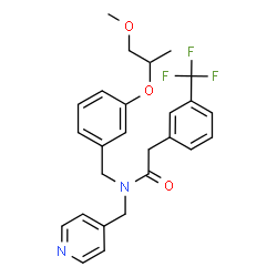 ChemSpider 2D Image | N-{3-[(1-Methoxy-2-propanyl)oxy]benzyl}-N-(4-pyridinylmethyl)-2-[3-(trifluoromethyl)phenyl]acetamide | C26H27F3N2O3