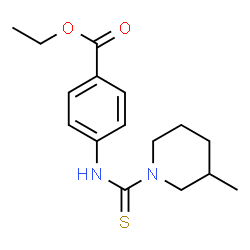 ChemSpider 2D Image | Ethyl 4-{[(3-methylpiperidin-1-yl)carbothioyl]amino}benzoate | C16H22N2O2S