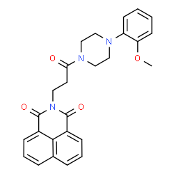 ChemSpider 2D Image | 2-{3-[4-(2-Methoxyphenyl)-1-piperazinyl]-3-oxopropyl}-1H-benzo[de]isoquinoline-1,3(2H)-dione | C26H25N3O4