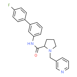 ChemSpider 2D Image | N-(4'-Fluoro-3-biphenylyl)-1-(3-pyridinylmethyl)prolinamide | C23H22FN3O