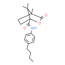 ChemSpider 2D Image | N-(4-Butylphenyl)-4,7,7-trimethyl-3-oxo-2-oxabicyclo[2.2.1]heptane-1-carboxamide | C20H27NO3