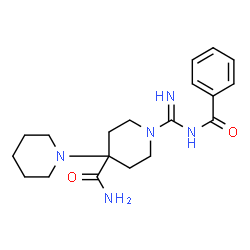 ChemSpider 2D Image | 1'-(N-Benzoylcarbamimidoyl)-1,4'-bipiperidine-4'-carboxamide | C19H27N5O2