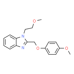 ChemSpider 2D Image | 1-(2-methoxyethyl)-2-[(4-methoxyphenoxy)methyl]benzimidazole | C18H20N2O3