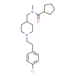 ChemSpider 2D Image | N-({1-[2-(4-Chlorophenyl)ethyl]-4-piperidinyl}methyl)-N-methylcyclopentanecarboxamide | C21H31ClN2O