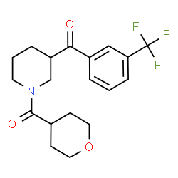 ChemSpider 2D Image | Tetrahydro-2H-pyran-4-yl{3-[3-(trifluoromethyl)benzoyl]-1-piperidinyl}methanone | C19H22F3NO3