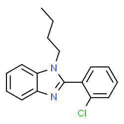 ChemSpider 2D Image | 1-Butyl-2-(2-chlorophenyl)-1H-benzimidazole | C17H17ClN2